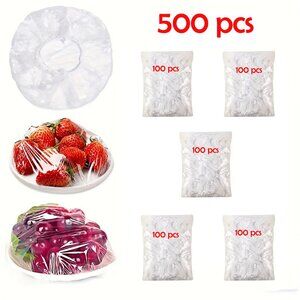 500 Pcs Disposable Food Covers for Picnic. Plastic Wraps-Head Cover